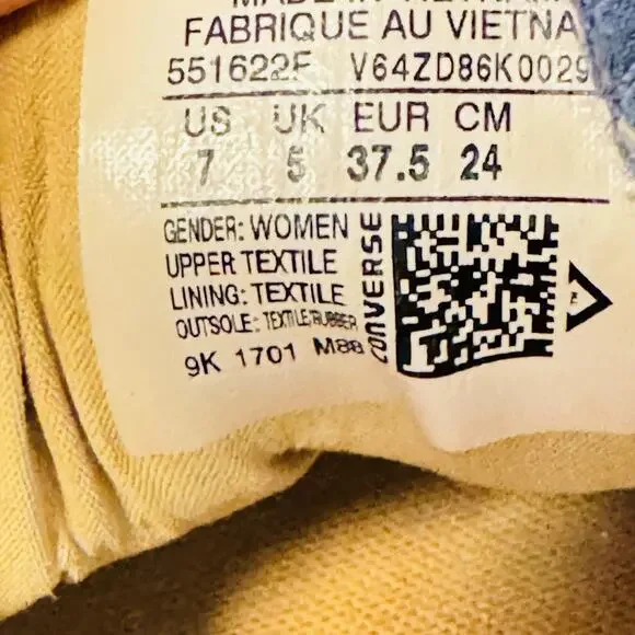 Converse Shoes Womens 7 Blue Canvas All Star Shoreline Slip On Sneakers Casual - Picture 9 of 10